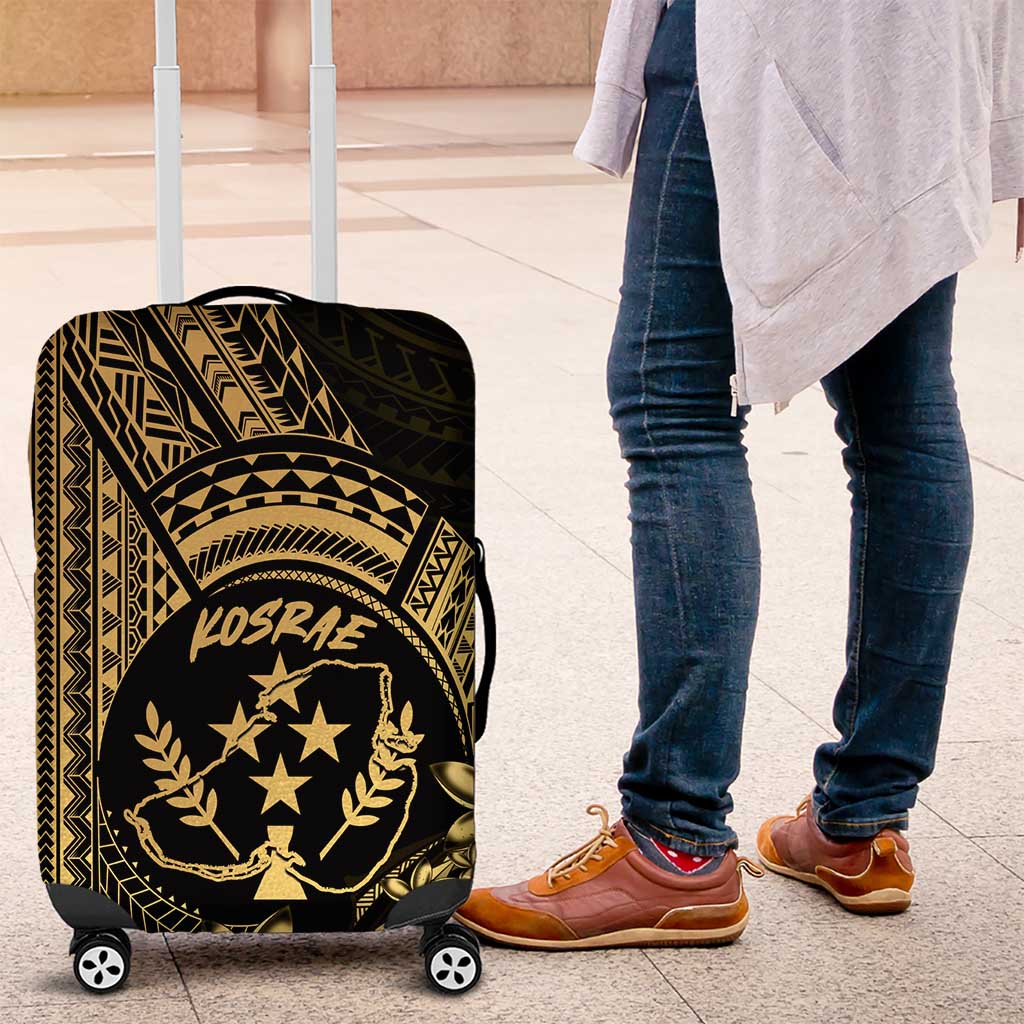 Gold Kosrae Liberation Day Luggage Cover September 8 Polynesian Tattoo LT14 Gold - Polynesian Pride