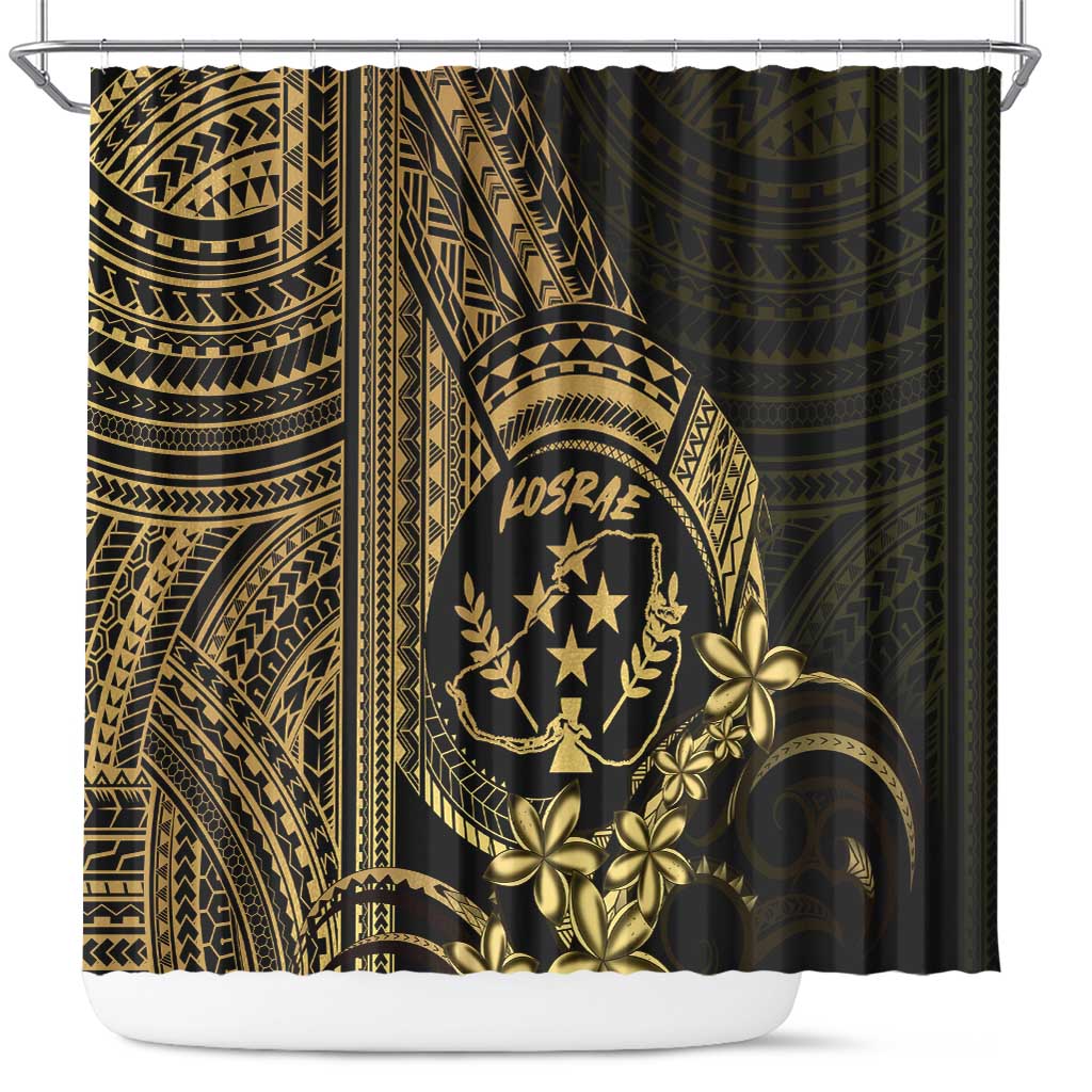 Gold Kosrae Liberation Day Shower Curtain September 8 Polynesian Tattoo LT14 Gold - Polynesian Pride