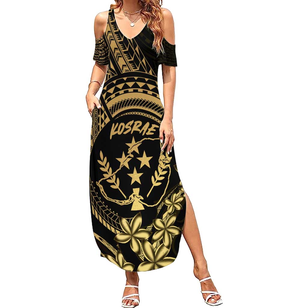 Gold Kosrae Liberation Day Summer Maxi Dress September 8 Polynesian Tattoo LT14 Women Gold - Polynesian Pride