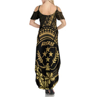 Gold Kosrae Liberation Day Summer Maxi Dress September 8 Polynesian Tattoo LT14 - Polynesian Pride