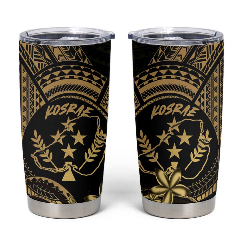 Gold Kosrae Liberation Day Tumbler Cup September 8 Polynesian Tattoo LT14 Gold - Polynesian Pride