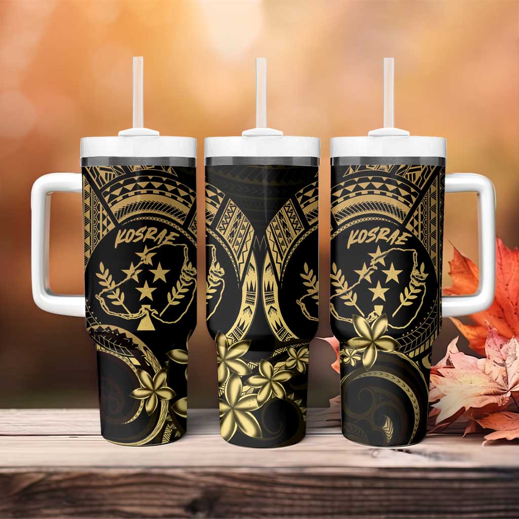 Gold Kosrae Liberation Day Tumbler With Handle September 8 Polynesian Tattoo LT14 - Polynesian Pride