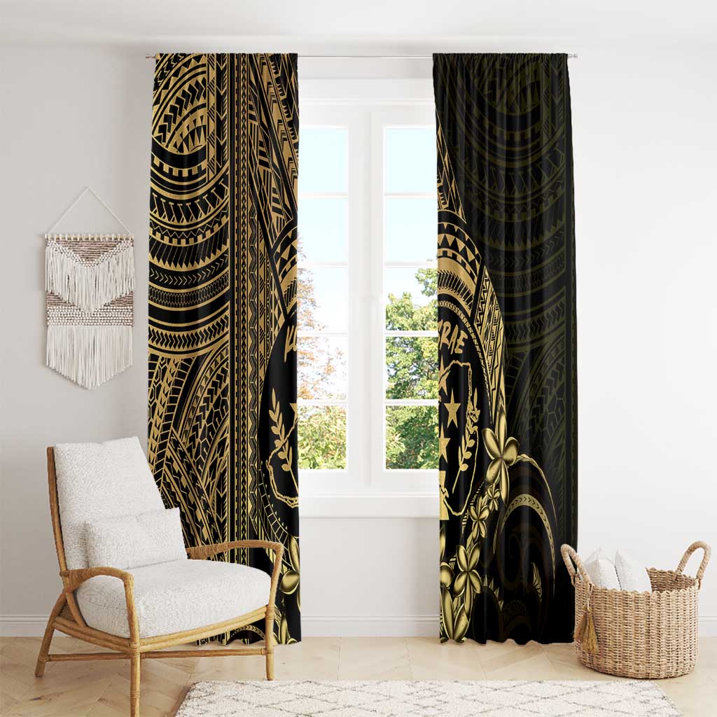 Gold Kosrae Liberation Day Window Curtain September 8 Polynesian Tattoo LT14 - Polynesian Pride