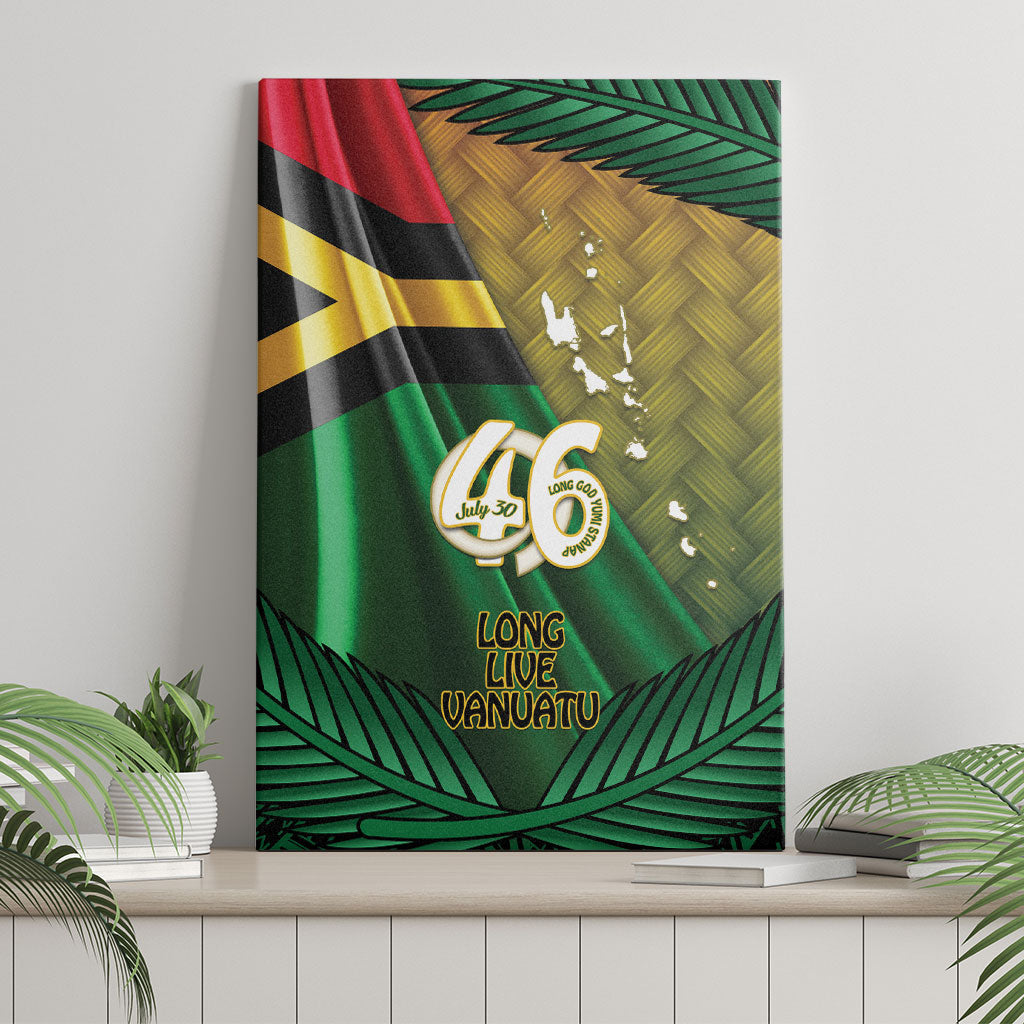 Long Live Vanuatu Independence Day Canvas Wall Art 46th Anniversary Woven Pattern LT14 - Polynesian Pride