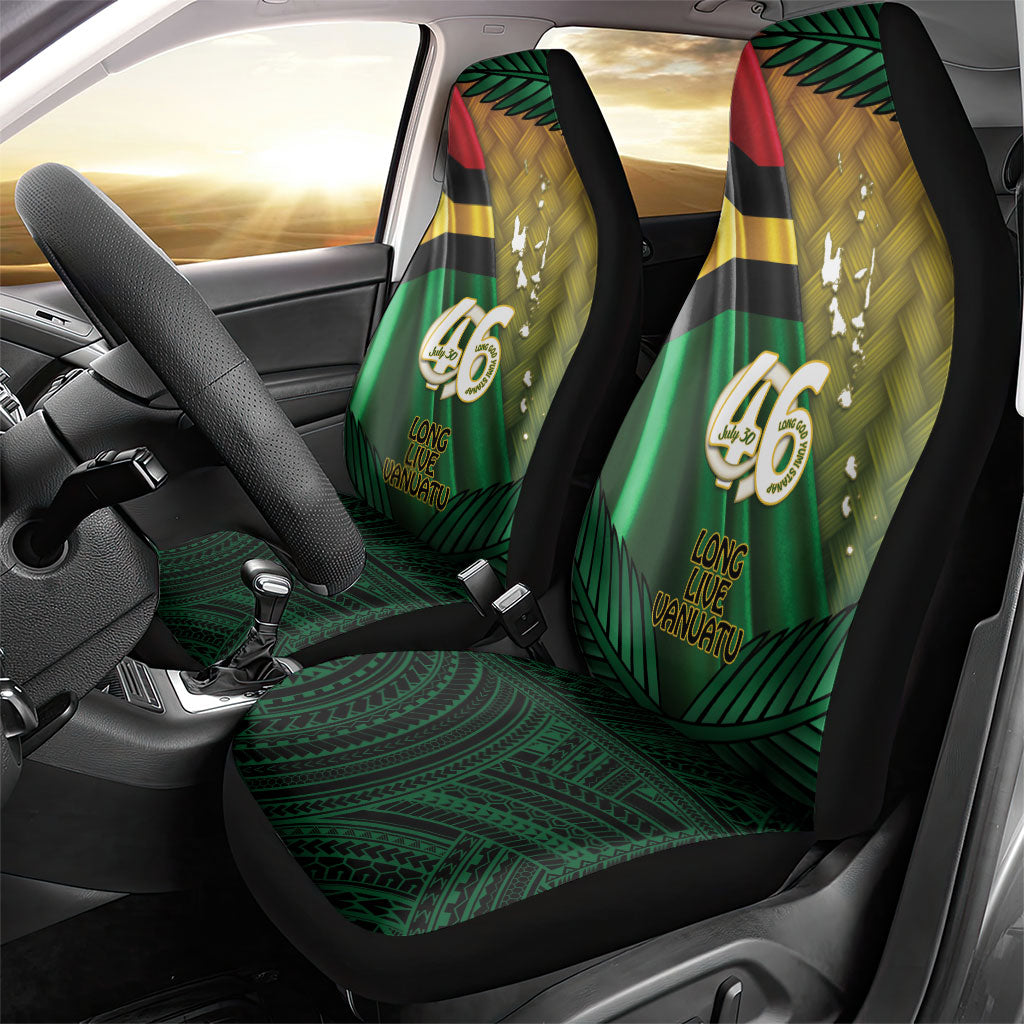 Long Live Vanuatu Independence Day Car Seat Cover 46th Anniversary Woven Pattern LT14 - Polynesian Pride