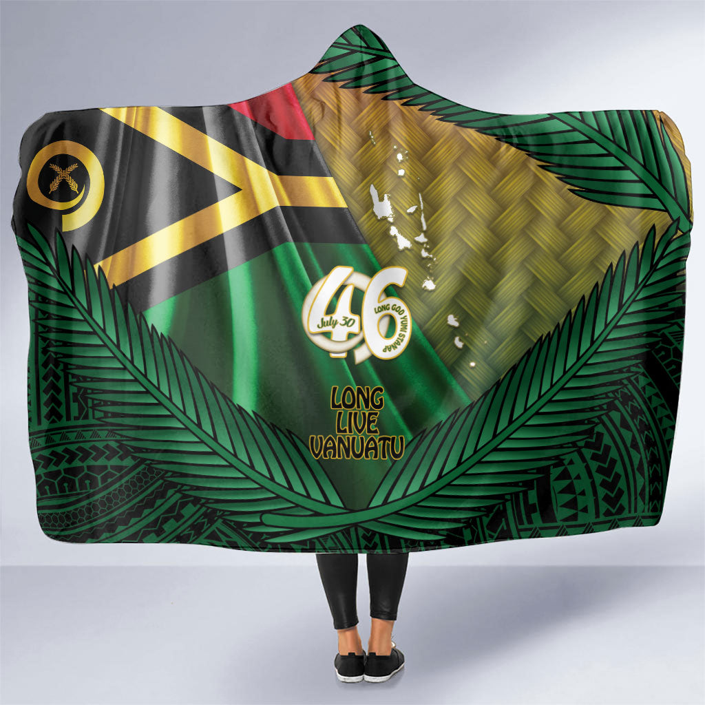 Long Live Vanuatu Independence Day Hooded Blanket 46th Anniversary Woven Pattern LT14 One Size Reggae - Polynesian Pride