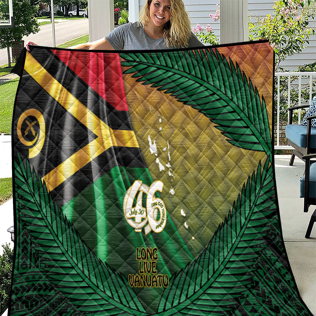 Long Live Vanuatu Independence Day Quilt 46th Anniversary Woven Pattern LT14 Reggae - Polynesian Pride