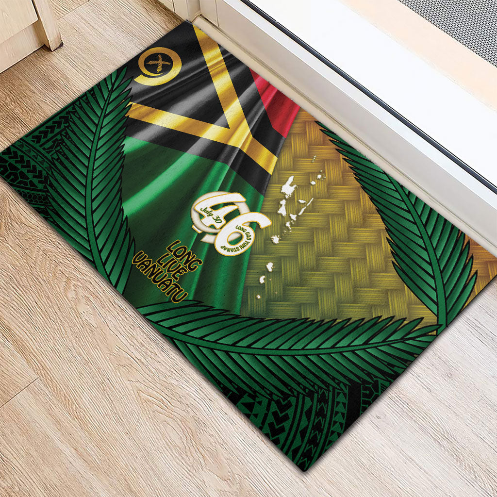 Long Live Vanuatu Independence Day Rubber Doormat 46th Anniversary Woven Pattern LT14 - Polynesian Pride