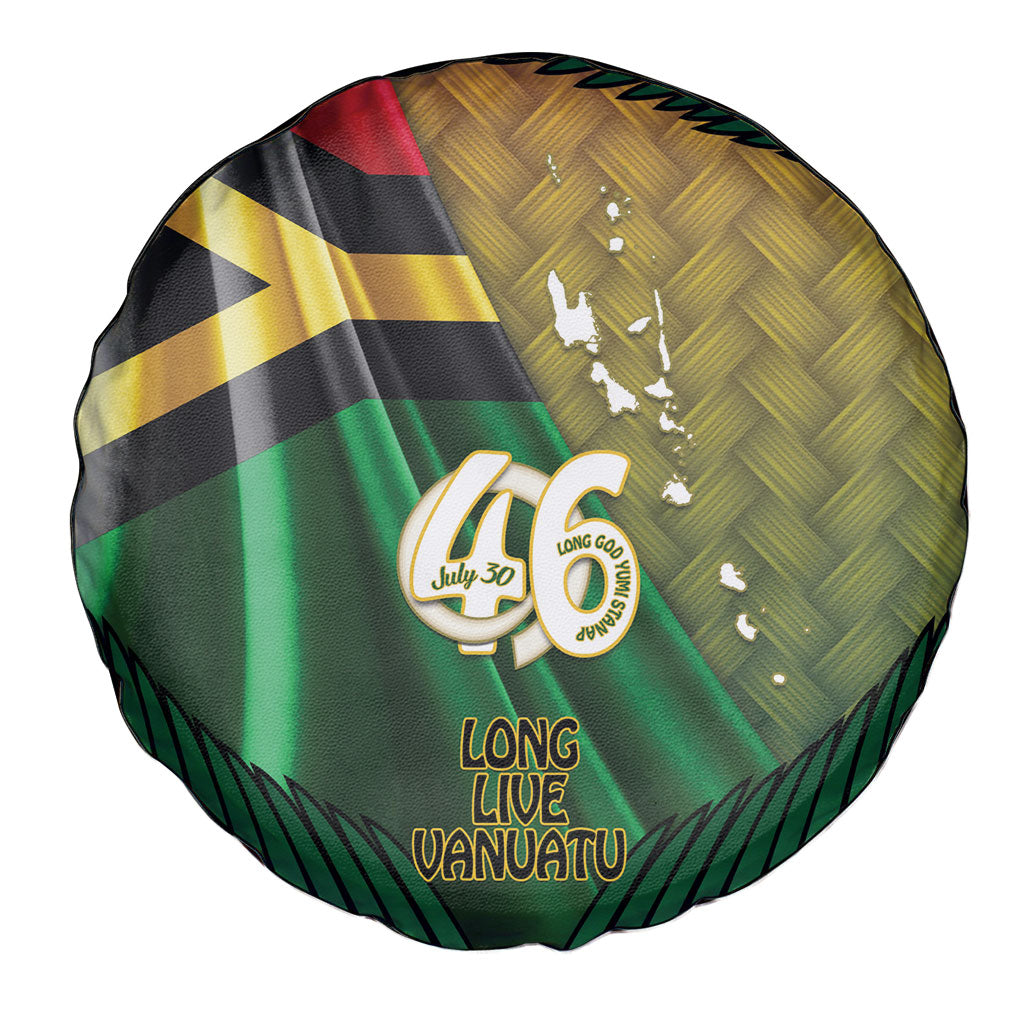 Long Live Vanuatu Independence Day Spare Tire Cover 46th Anniversary Woven Pattern LT14 - Polynesian Pride
