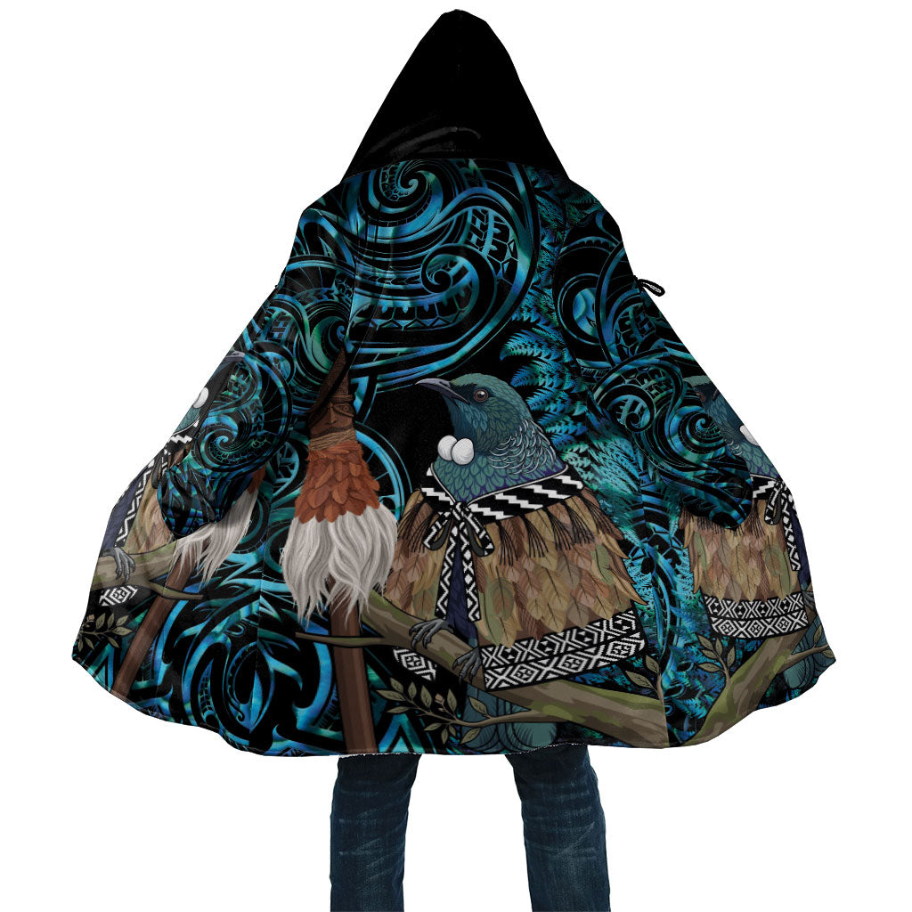 New Zealand Tui Bird Taiaha Cloak Maori Weapon Paua Shell Mix Silver Fern LT14 Unisex Turquoise - Polynesian Pride