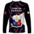 Philippines Football Long Sleeve Shirt 2023 World Cup Go Filipinas Feather Black Version LT14 - Polynesian Pride