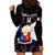 Custom Philippines Football Hoodie Dress 2023 World Cup Go Filipinas Feather Black Version LT14 - Polynesian Pride