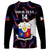 Custom Philippines Football Long Sleeve Shirt 2023 World Cup Go Filipinas Feather Black Version LT14 - Polynesian Pride