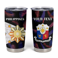 Custom Philippines Football Tumbler Cup World Cup Go Filipinas Feather Black Version LT14 Black - Polynesian Pride