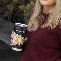 Custom Philippines Football Tumbler Cup World Cup Go Filipinas Feather Black Version LT14 - Polynesian Pride