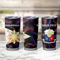 Custom Philippines Football Tumbler Cup World Cup Go Filipinas Feather Black Version LT14 - Polynesian Pride