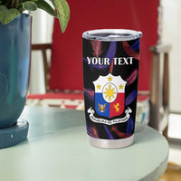 Custom Philippines Football Tumbler Cup World Cup Go Filipinas Feather Black Version LT14 - Polynesian Pride