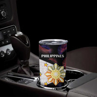 Custom Philippines Football Tumbler Cup World Cup Go Filipinas Feather Black Version LT14 - Polynesian Pride