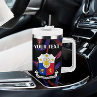 Custom Philippines Football Tumbler With Handle World Cup Go Filipinas Feather Black Version LT14 - Polynesian Pride