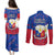 Philippines Football Couples Matching Puletasi Dress and Long Sleeve Button Shirts 2023 World Cup Go Filipinas Feather Flag Version LT14 - Polynesian Pride