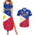 Philippines Football Couples Matching Summer Maxi Dress and Hawaiian Shirt 2023 World Cup Go Filipinas Feather Flag Version LT14 Blue - Polynesian Pride