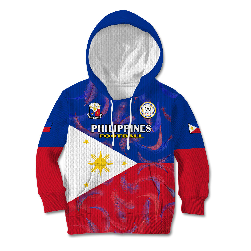 Philippines Football Kid Hoodie 2023 World Cup Go Filipinas Feather Flag Version LT14 Hoodie Blue - Polynesian Pride