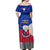 Philippines Football Off Shoulder Maxi Dress 2023 World Cup Go Filipinas Feather Flag Version LT14 - Polynesian Pride