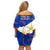 Philippines Football Off Shoulder Short Dress 2023 World Cup Go Filipinas Feather Flag Version LT14 - Polynesian Pride