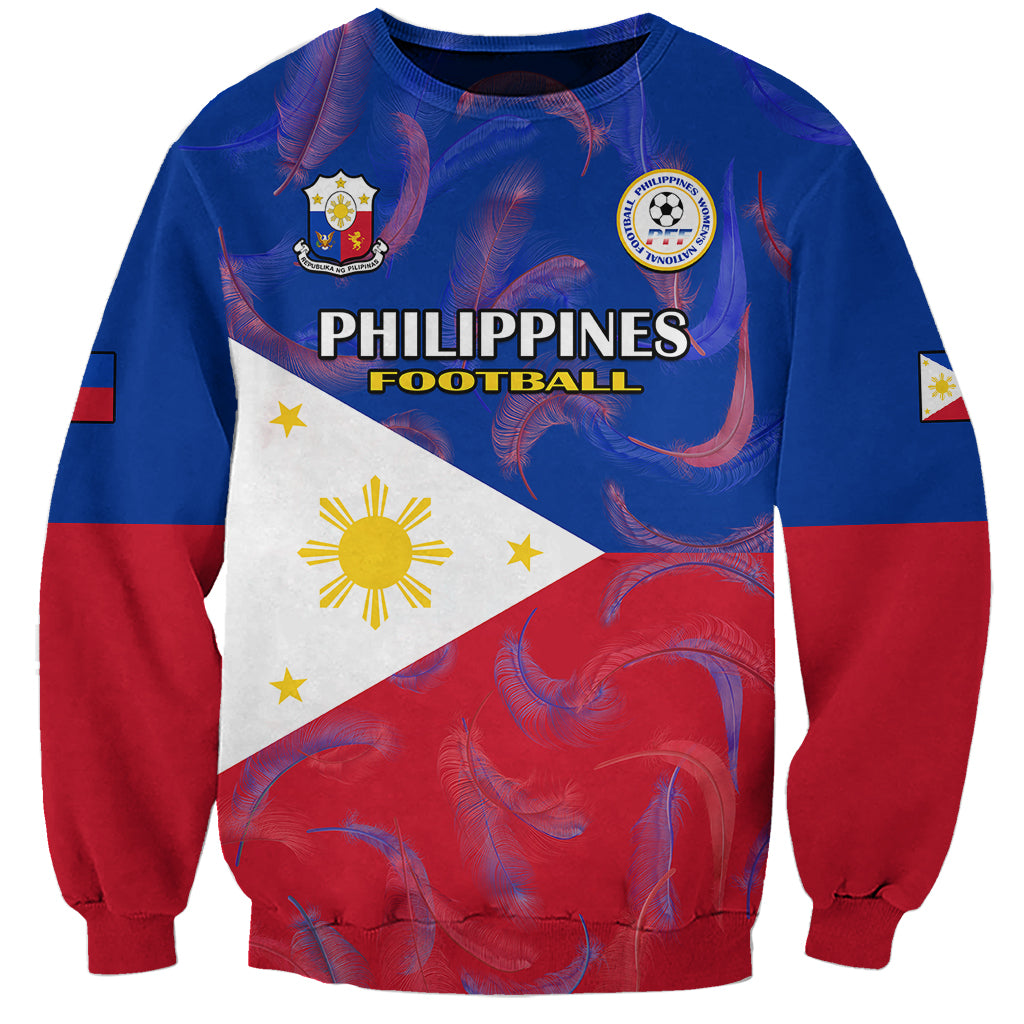 Philippines Football Sweatshirt 2023 World Cup Go Filipinas Feather Flag Version LT14 Unisex Blue - Polynesian Pride