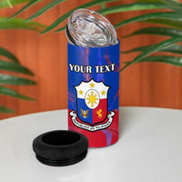 Custom Philippines Football 4 in 1 Can Cooler Tumbler World Cup Go Filipinas Feather Flag Version LT14 - Polynesian Pride