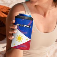 Custom Philippines Football 4 in 1 Can Cooler Tumbler World Cup Go Filipinas Feather Flag Version LT14 - Polynesian Pride