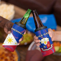 Custom Philippines Football 4 in 1 Can Cooler Tumbler World Cup Go Filipinas Feather Flag Version LT14 - Polynesian Pride