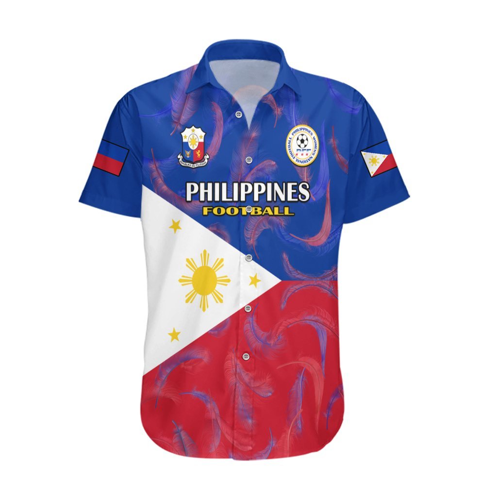 Custom Philippines Football Hawaiian Shirt 2023 World Cup Go Filipinas Feather Flag Version LT14 Blue - Polynesian Pride