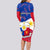 Custom Philippines Football Long Sleeve Bodycon Dress 2023 World Cup Go Filipinas Feather Flag Version LT14 - Polynesian Pride