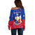 Custom Philippines Football Off Shoulder Sweater 2023 World Cup Go Filipinas Feather Flag Version LT14 - Polynesian Pride