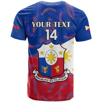 Custom Philippines Football T Shirt 2023 World Cup Go Filipinas Feather Flag Version LT14 - Polynesian Pride
