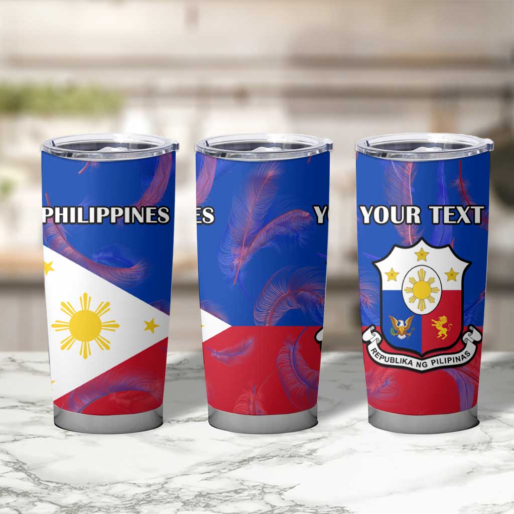 Custom Philippines Football Tumbler Cup - World Cup Go Filipinas Feather Flag Version LT14 - Polynesian Pride