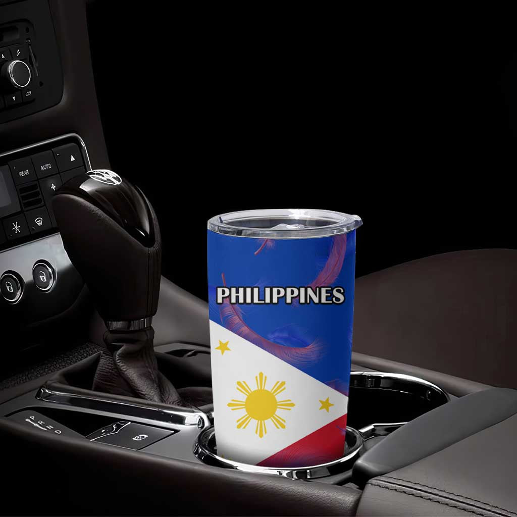 Custom Philippines Football Tumbler Cup - World Cup Go Filipinas Feather Flag Version LT14 - Polynesian Pride
