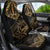 Black and Gold Polynesia Car Seat Cover Plumeria Tattoo With Polynesian Pattern