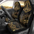 Black and Gold Polynesia Car Seat Cover Plumeria Tattoo With Polynesian Pattern