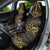 Black and Gold Polynesia Car Seat Cover Plumeria Tattoo With Polynesian Pattern