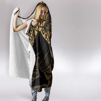 Black and Gold Polynesia Hooded Blanket Plumeria Tattoo With Polynesian Pattern LT14 - Polynesian Pride