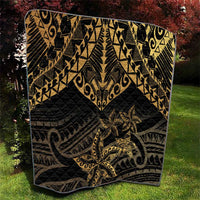 Black and Gold Polynesia Quilt Plumeria Tattoo With Polynesian Pattern LT14 - Polynesian Pride