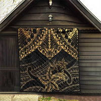 Black and Gold Polynesia Quilt Plumeria Tattoo With Polynesian Pattern LT14 - Polynesian Pride