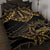 Black and Gold Polynesia Quilt Bed Set Plumeria Tattoo With Polynesian Pattern