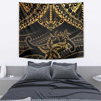 Black and Gold Polynesia Tapestry Plumeria Tattoo With Polynesian Pattern LT14 - Polynesian Pride
