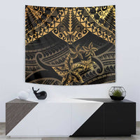 Black and Gold Polynesia Tapestry Plumeria Tattoo With Polynesian Pattern LT14 - Polynesian Pride