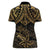 Black and Gold Polynesia Women Polo Shirt Plumeria Tattoo With Polynesian Pattern