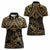 Black and Gold Polynesia Women Polo Shirt Plumeria Tattoo With Polynesian Pattern