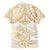 White and Gold Polynesia Family Matching Long Sleeve Bodycon Dress and Hawaiian Shirt Plumeria Tattoo With Polynesian Pattern